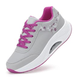 Women Fashion Air-cushion Sneakers PU Leather Running Shoes Anti-slip Outdoor Sports Shoes Elastic Gym Trainers