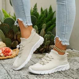 2026 New Knitted Mesh Women's Sneakers Casual Breathable Loafers Fashion Simple Style Lightweight Women Shoes Zapatos Para Mujer