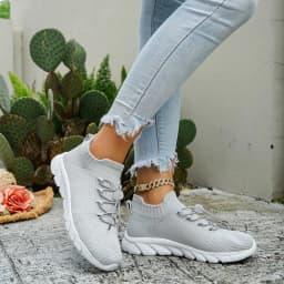 2026 New Knitted Mesh Women's Sneakers Casual Breathable Loafers Fashion Simple Style Lightweight Women Shoes Zapatos Para Mujer