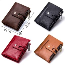 CONTACT'S Genuine Leather Men Wallet Small Zipper&Hasp Male Short Coin Purse Brand Rfid Card Holder Money Clip Men's Bag Handbag
