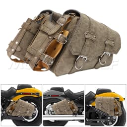 Retro PU Leather Motorcycle Saddlebag Saddle Bags Pouch Storage Case Side Luggage Tank Suitcase Waterproof Motorbike Accessories