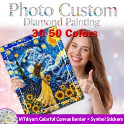 Resin Photo Custom Diamond Painting Print Colored Canvas Borders Symbol Stickers FD AB Crystal Full Drill 5D DIY Private Decor