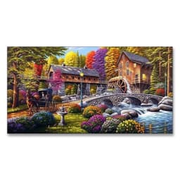 Diamond Painting House Mosaic Scenery DIY 5D Full Round Drill Embroidery Country Landscape Living Room Wall Decor Art