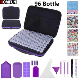 HOMFUN 96 Grids Diamond Painting Storage Containers Accessories Tool, Diamond Art Organizer, For Jewelry Beads Rings Rhinestones