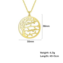 Sipuris Custom Name Necklace Tree Of Life Stainless Steel Family Tree Necklace For Women Personalized Letter Jewelry Family Gift