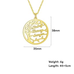 Sipuris Custom Name Necklace Tree Of Life Stainless Steel Family Tree Necklace For Women Personalized Letter Jewelry Family Gift