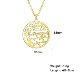 Sipuris Custom Name Necklace Tree Of Life Stainless Steel Family Tree Necklace For Women Personalized Letter Jewelry Family Gift
