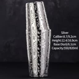 Bar Cocktail Shaker Boston Shaker Stainless Steel Engraving Shaker Bar Accessory Bartender Tools For Home And Bar