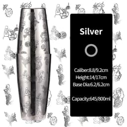 Bar Cocktail Shaker Boston Shaker Stainless Steel Engraving Shaker Bar Accessory Bartender Tools For Home And Bar