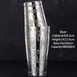Bar Cocktail Shaker Boston Shaker Stainless Steel Engraving Shaker Bar Accessory Bartender Tools For Home And Bar