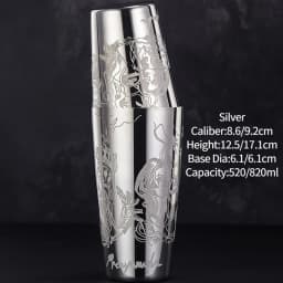 Bar Cocktail Shaker Boston Shaker Stainless Steel Engraving Shaker Bar Accessory Bartender Tools For Home And Bar