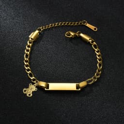Atoztide Personalized Engrave Name Bracelet For Women Mother Kids Stainless Steel Heart Adjustable Figaro Chain Jewelry Gift