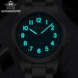 ADDIESDIVE Luxury Men's Watch 100m Water Resistance Sapphire Glass BGW9 Super Luminous Quartz Movement Stainless Steel Bracelet