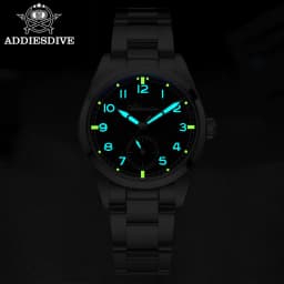 ADDIESDIVE 36mm Men's VH60 Quartz Watch BGW9 Night Light Bubble Glass 100m Waterproof Stainless Steel Men's Simple Watch AD2099