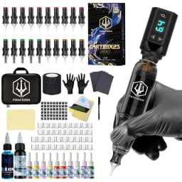 Tattoo Kit POSEIDON V5 Lightweight Tattoo Pen Kit For Permanent Makeup Tattoo Machine Kit Wireless Black Tattoo Gun Tattoo Kit