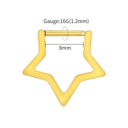 Right Grand ASTM F136 Titanium Star Clicker Septum Ring 16G Minimalist Huggie Hoop Earring Punk Piercing Body Jewelry