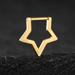 Right Grand ASTM F136 Titanium Star Clicker Septum Ring 16G Minimalist Huggie Hoop Earring Punk Piercing Body Jewelry