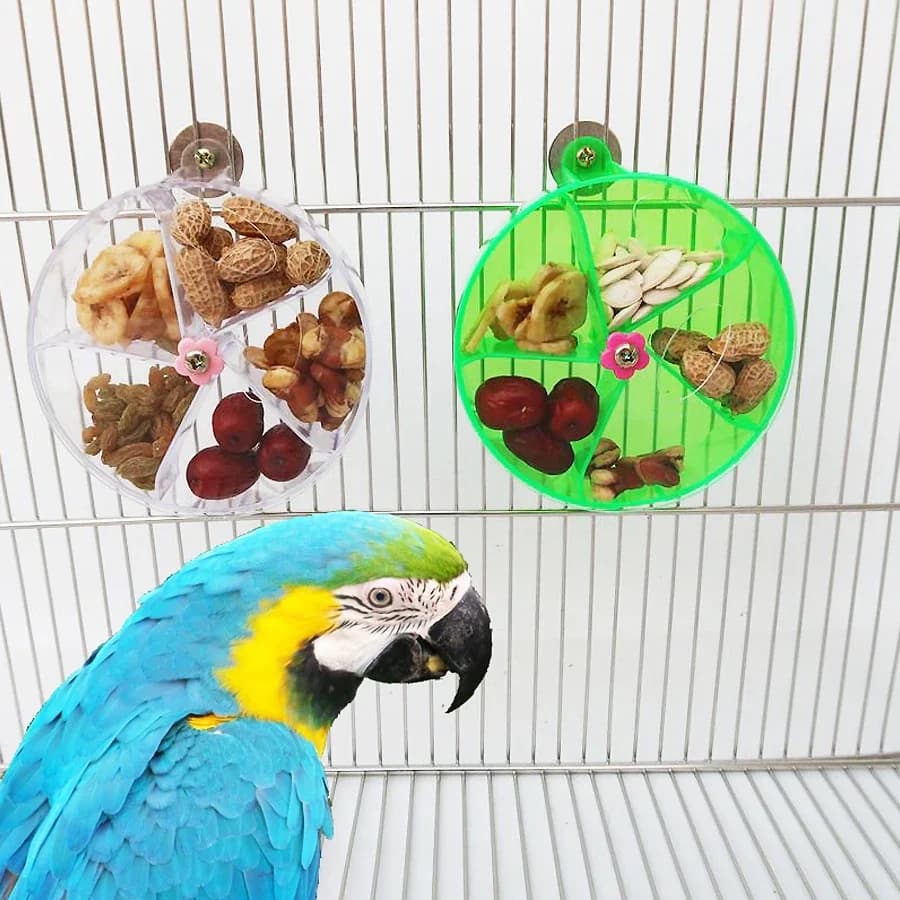 Rotate Pet Parrot Toys, Wheels, Bite Chewing, Foraging Food Box, Cage Feeder, Birds Accessories
