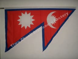 Nepal 1962 Flag, Triangle Shape Choice of Sizes:21X14CM/2X3ft/3X5ft/45X30CM/30X20CM or customized Double Stitched, High Quality