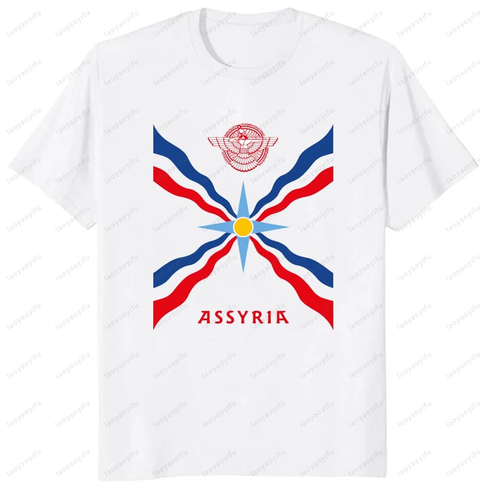 Assyrian Empire Flag Graphic Ashur Assyria Ancient Mesopotamia Vintage Classics Tshirt Cotton Short Sleeve Y2k Man T Shirt