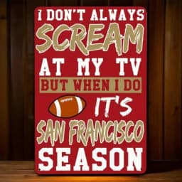 San Francisco 49ers Metal Wall Sign, NFL Licensed Man Cave Decor, Vintage Football Gift for Fans