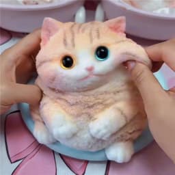 Cute Kawaii Cat Squishy Soft Silicone Stress Relief Squeeze Toy Anxiety Relief Desk Buddy Gift for Kids Adults Desk Decor Gift