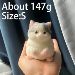 Cute Kawaii Cat Squishy Soft Silicone Stress Relief Squeeze Toy Anxiety Relief Desk Buddy Gift for Kids Adults Desk Decor Gift