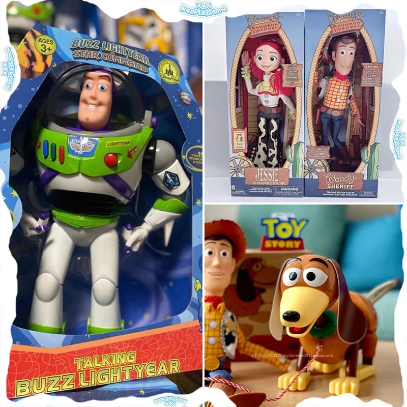 In Stock ToyStory5 40cm Woody Action Figures English Sound Character Doll Cloth Cowboy Movie Merchandise Collection Gifts