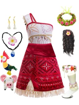 Girls Moana Dress Halloween Party Adventure Costume Girl Princess Fancy Clothes Children