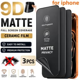 NNBILI 3pcs Full Coverage Frosted Privacy Screen Protector Ceramic Film Anti-Peep Upgrade Edge Protection for iPhone 18 Pro Max