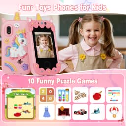 Kids Smart Phone for Girls Christmas Birthday Gifts for Girls Kids Toys Phone with  Touchscreen Dual Camera Game Music Player