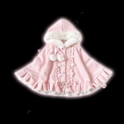 Winter New Japanese Lolita Cloak Overcoat Women Design Bow Hooded Patchwork Kawaii Cope Coat Harajuku Warm Sweet Fur Collar Coat