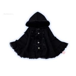 Winter New Japanese Lolita Cloak Overcoat Women Design Bow Hooded Patchwork Kawaii Cope Coat Harajuku Warm Sweet Fur Collar Coat