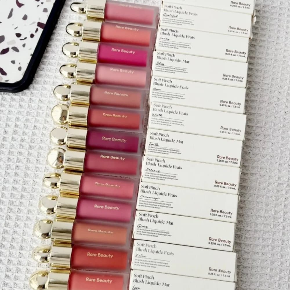 Rare Beauty Soft Pinch Liquid Blush Silky Lightweight Breathable Long Lasting Plump Makeup Hope Love Virtue Happy Wonder Worth