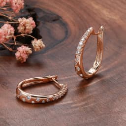 Kinel New 585 Rose Gold Color Hoop Earrings For Women Girl Fashion Natural Zircon Accessories High Quality Daily Jewelry