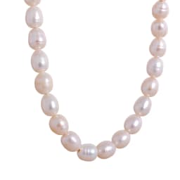 Yhpup Luxury Freshwater Natural Pearls Beads Clavicle Necklace Women Gift Fashion Stainless Steel Waterproof Handmade Jewelry