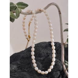 Yhpup Luxury Freshwater Natural Pearls Beads Clavicle Necklace Women Gift Fashion Stainless Steel Waterproof Handmade Jewelry