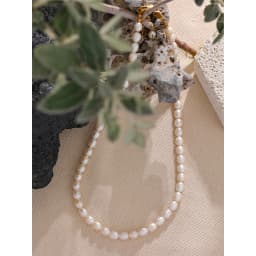 Yhpup Luxury Freshwater Natural Pearls Beads Clavicle Necklace Women Gift Fashion Stainless Steel Waterproof Handmade Jewelry