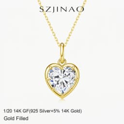 Heart Shape Necklace Pendant 2CT D Color Moissanite 14K Gold Filled for Girlfriend Fiancée Gift Valentine's Day Gifts Romantic
