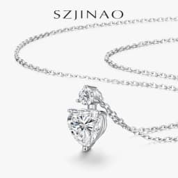 925 Sterling Silver Heart Moissanite Necklace D VVS1 Excellent Cut Diamond Pendant Fine Jewelry Gift for Women Valentine’s Day