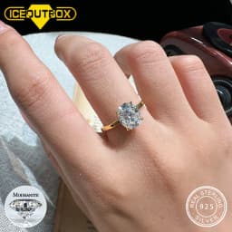 1.5-3CT Oval Cut Full Moissanite Rings for Women Sparkling 925 Sterling Silver Engagement Wedding Rings Jewelry With Certified