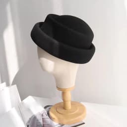 TOMKHU New Wool Retro Fashion Women's Fedora Hat French Elegant Beret Designer Autumn And Winter Top Hat Runway Style
