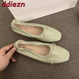 Fashion Shallow Women Ballet Flats Dance Shoes Casual Female Soft Footwear Butterfly-Knot Ladies Flats Slip On Shoes