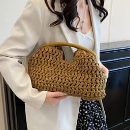 New Summer Beach Bag for Women Clutch Bag Luxury Designer Straw Bags Tote Handbag Fashion Woven Rattan Bags Female Travel Purse