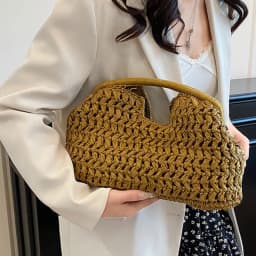 New Summer Beach Bag for Women Clutch Bag Luxury Designer Straw Bags Tote Handbag Fashion Woven Rattan Bags Female Travel Purse