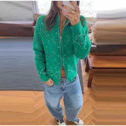 Vintage Paisley Jacquard Women's Cardigan Autumn Stand Neck Zip-up Knit Sweater Lady New Casual Elegant Winter Clothes 2026