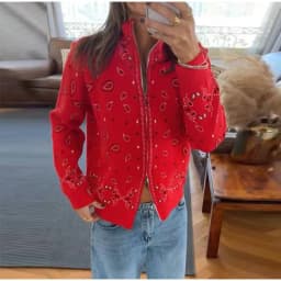 Vintage Paisley Jacquard Women's Cardigan Autumn Stand Neck Zip-up Knit Sweater Lady New Casual Elegant Winter Clothes 2026