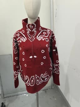 Vintage Paisley Jacquard Women's Cardigan Autumn Stand Neck Zip-up Knit Sweater Lady New Casual Elegant Winter Clothes 2026