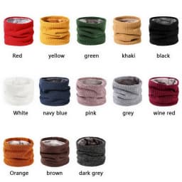 Unisex Knitted Warm Scarf Winter Autumn Ring Women Bandana Solid Fleece Scarf Men Headband Neck Scarf Shawl