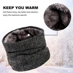Unisex Knitted Warm Scarf Winter Autumn Ring Women Bandana Solid Fleece Scarf Men Headband Neck Scarf Shawl